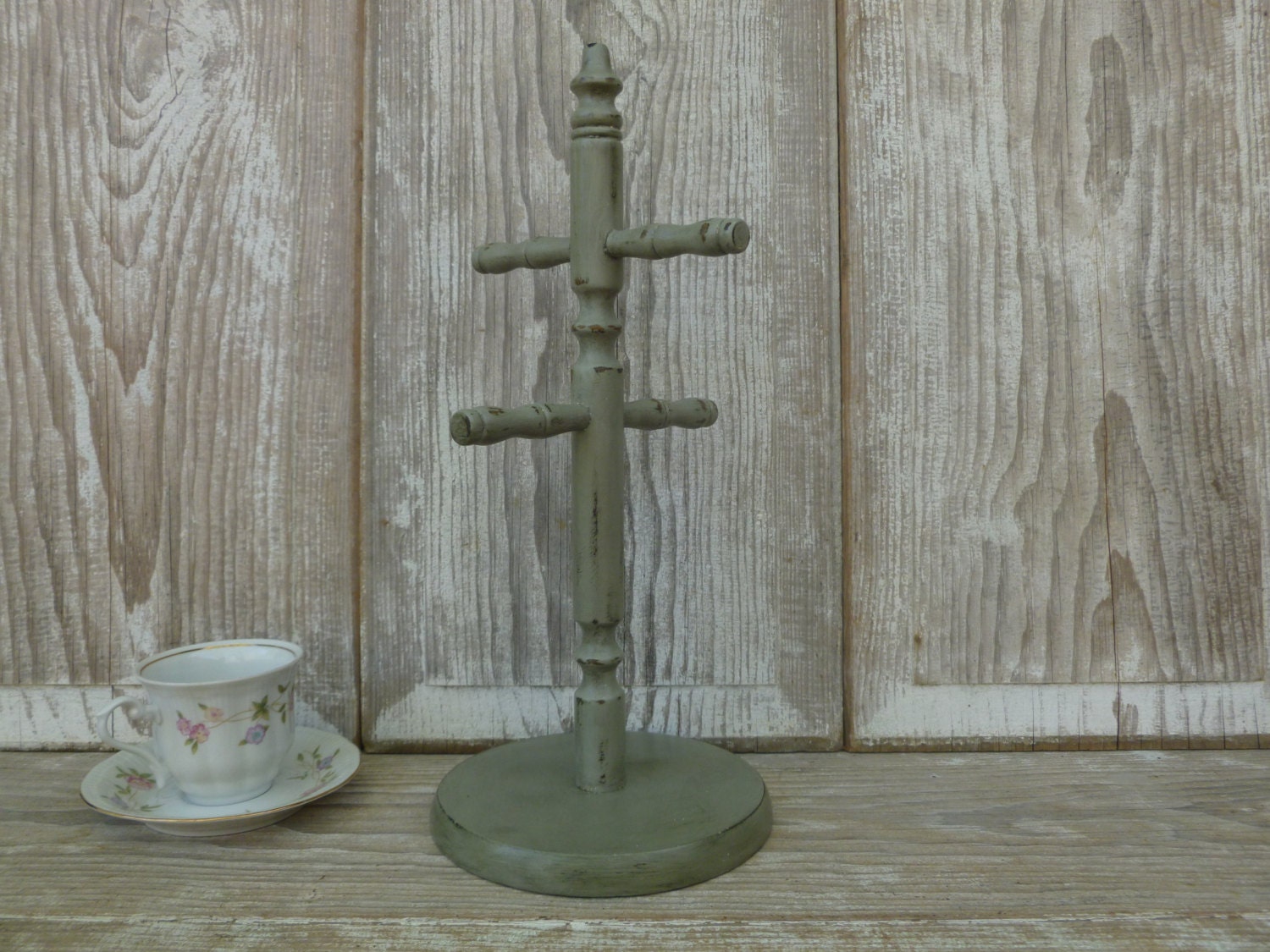 Upcycled Necklace Stand in Paris Grey