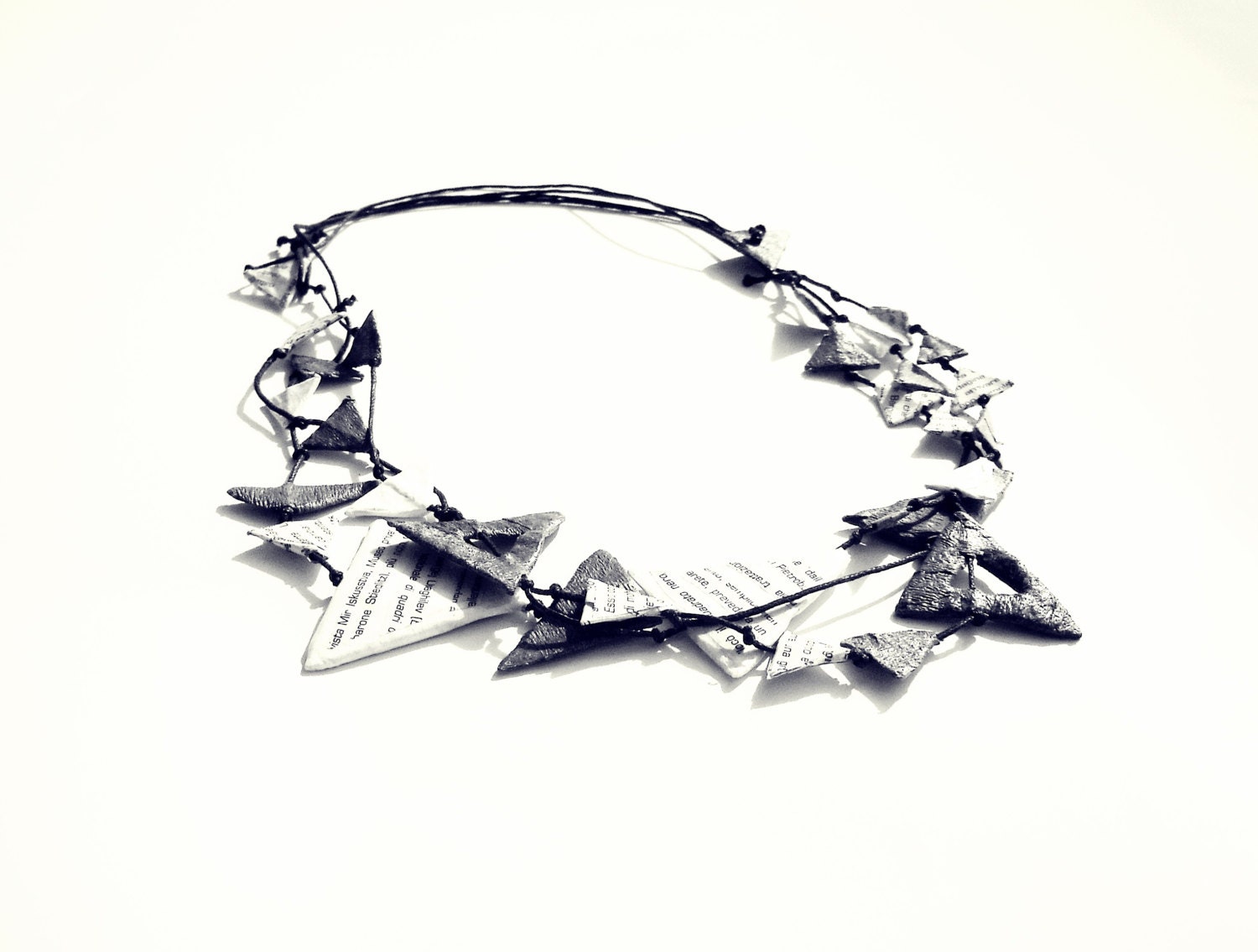 off white, grey necklace - contemporary paper necklace by quasicaramelles
