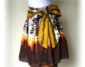 ON SALE Burn Orange and Brown Mini Skirt with sash Belt