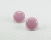 Candy Pink Stud Earrings 20mm - Pink Studs - Modern Round Button Earrings - Hypoallergenic Stainless Steel Posts - Bridesmaid Gifts