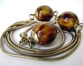 Jakob Bengel Bakelite gaudy beads snake chain necklace 37" inches Germany 1930's Art Deco Machine age