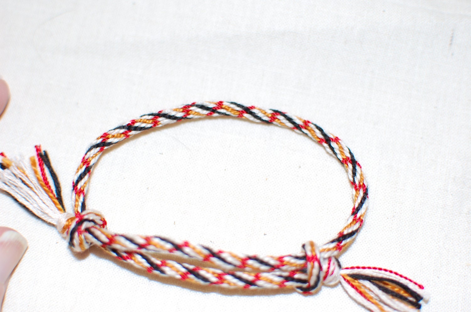 kumihimo woven cotton bracelet, unisex, adjustable