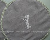 AGA lid cover scottie ( appliquéd.)