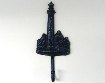 lighthouse hook - navy wall hook - nautical themed nursery