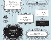 Digital Clipart Chandelier Vintage Frames Black Ornate DIY Wedding Invitation Victorian Design Scrapbook Supplies European Border 10182