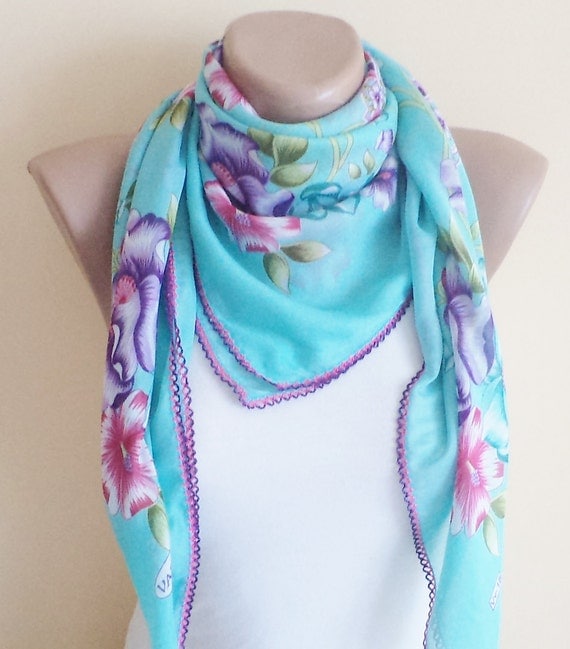 Spring Trends, scarf, stylish accessory, Blue thin scarf, women fashion. Accessories