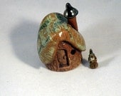 Gnome Home - Tiny Abode for Gnomes made from Stoneware Clay - Ceramic Pottery Sculpture