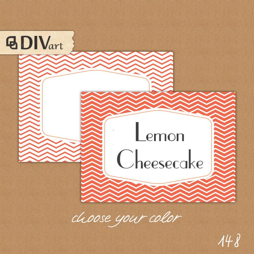 PRINTABLE chevron tags 3.5x2.5in - CHOOSE your colors -  gift tags, holiday gift tags, stickers, food labels, place cards - 148