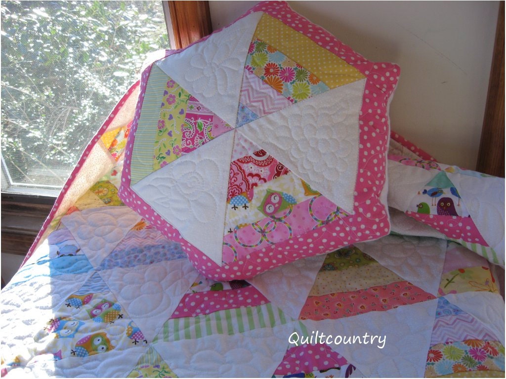 handmade decorator pillow, nursery pillow,  nursery decor, quilted hexagon pillow, includes pillow insert