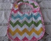 Baby Girl, Baby Boy Bibs, snap neck, nice size, flannel front, minky back, your choice of print