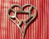 Steel Heart Hand Crafted Bottle Opener, Recycled Steel
