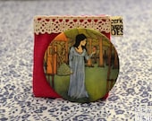 Fabric Snow White Illustration Pocket Mirror