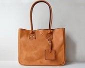 Caramel New York Tote - Handmade leather Tote bag
