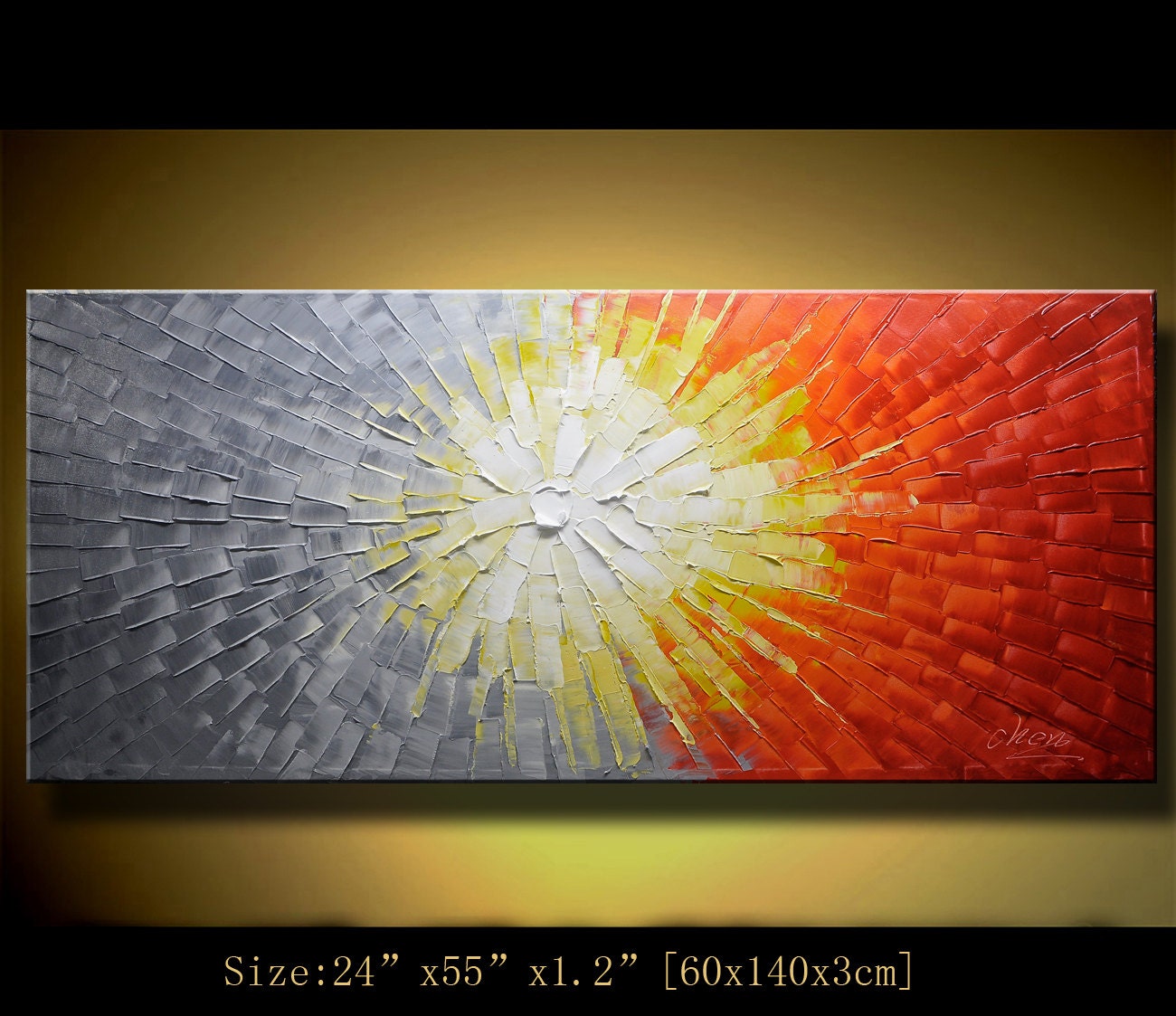 Original Abstract Painting, Modern Landscape Painting ,Palette Knife, Home Decor, Textured Painting on Canvas  by Chen  c099