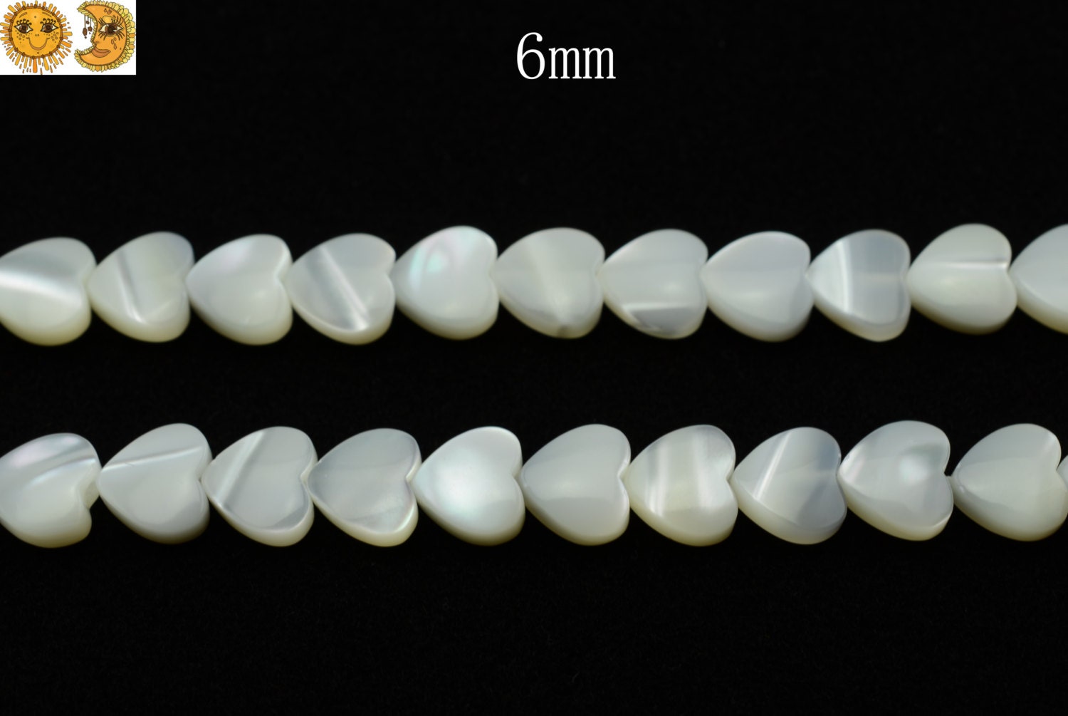 15 inches strand of MOP smooth heart shape shell bead 6mm