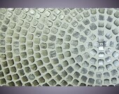 48 x 24 Large Painting Abstract Modern Art Wall deco Textured White Metallic Silver Squares Ready to Hang FREE SHIPPING
