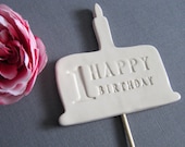 1st Birthday Cake Topper - White