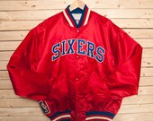 Red PHILADELPHIA 76ers Starter Brand Jacket Size: XL