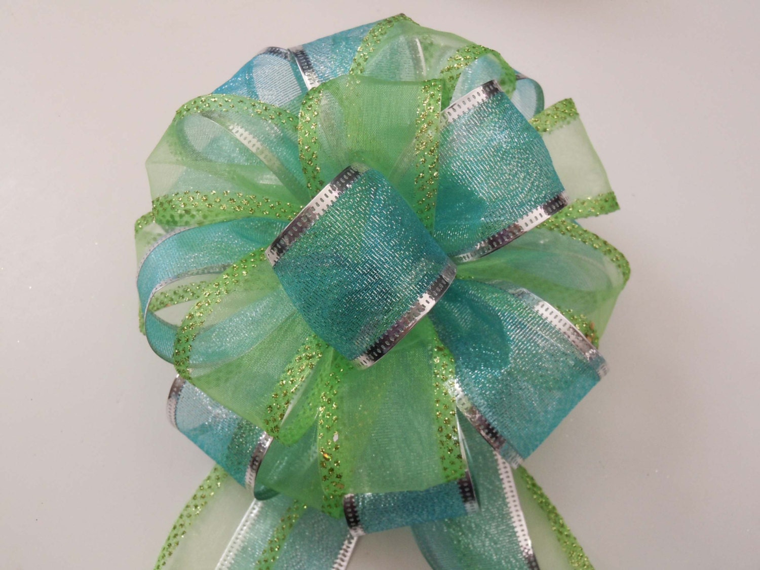 Green Aqua Blue Wedding Bow Pastel Spring Wedding Bow Easter Basket Bow Spring Shower Decorative Bow Packaging Decor Bow
