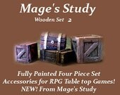 Wooden Set 2 Dungeons and Dragons Terrain  25 mm scale Accessories