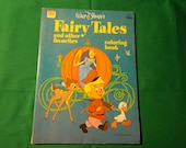 One (1), Whitman's, Walt Disney's Fairy Tales Coloring Book, Circa 1976