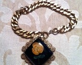 Victorian Intaglio Reverse Carved Rose Bracelet