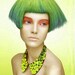 Peter Pen Collar Necklace Happy Vegetables, ombre, yellow and green, statement necklace, bib necklace, detachable collar, chunky necklace