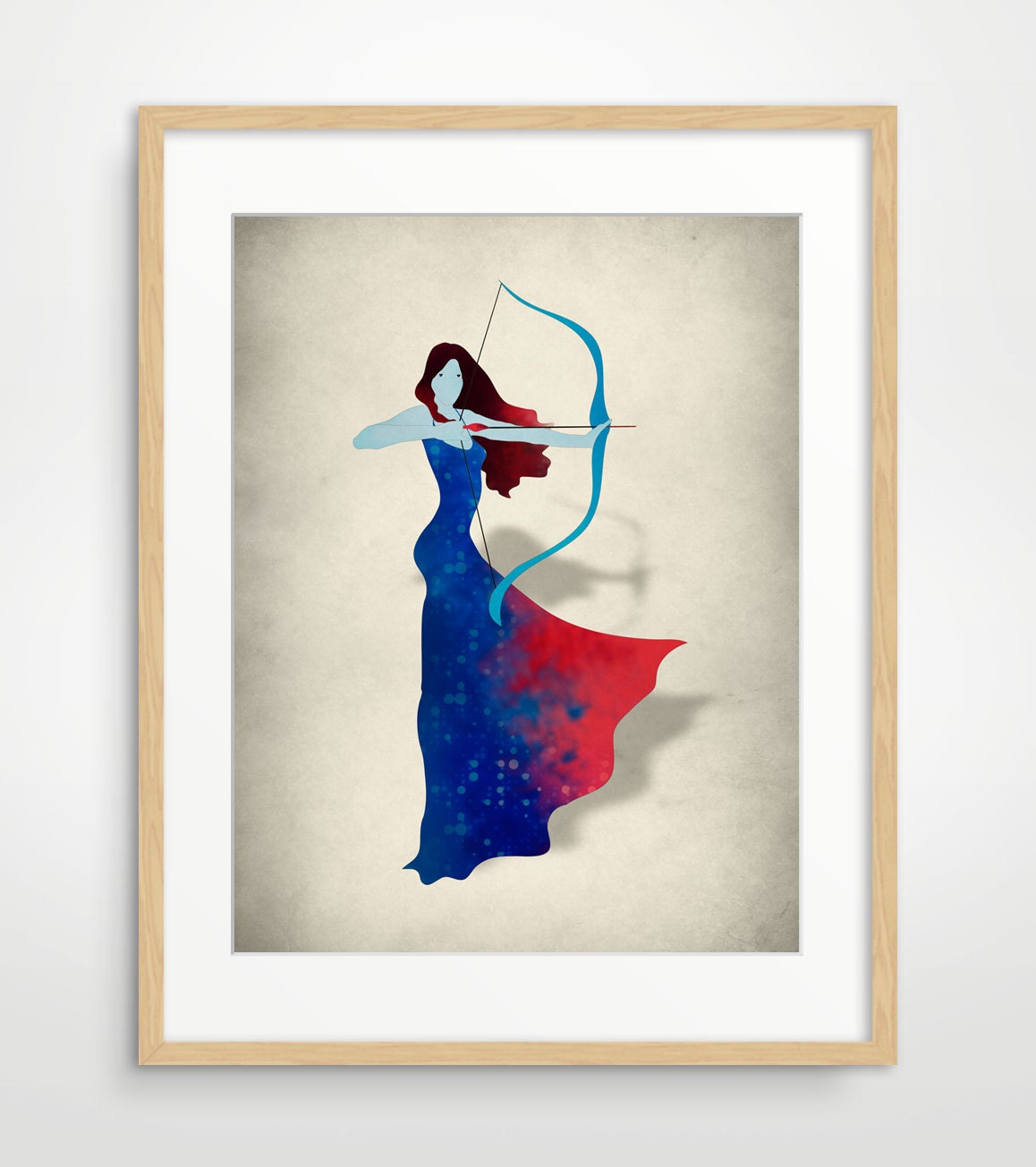 Sagittarius Zodiac Art Print, Zodiac Sign, November December Birthday Gift, Astrology Illustration