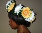 Daisy Floral Crown Headband, Daisy Hair Wreath, Daisy Crown, Festival Wear