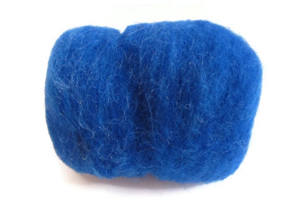 Hand Dyed Batts - Blue - Wool, Llama and Firestar
