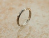 Antique Etched 18K White Gold Wedding Band-1924