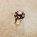 Antique Victorian Jewelry - Rose Gold Ring with Blue Enamel and Diamonds