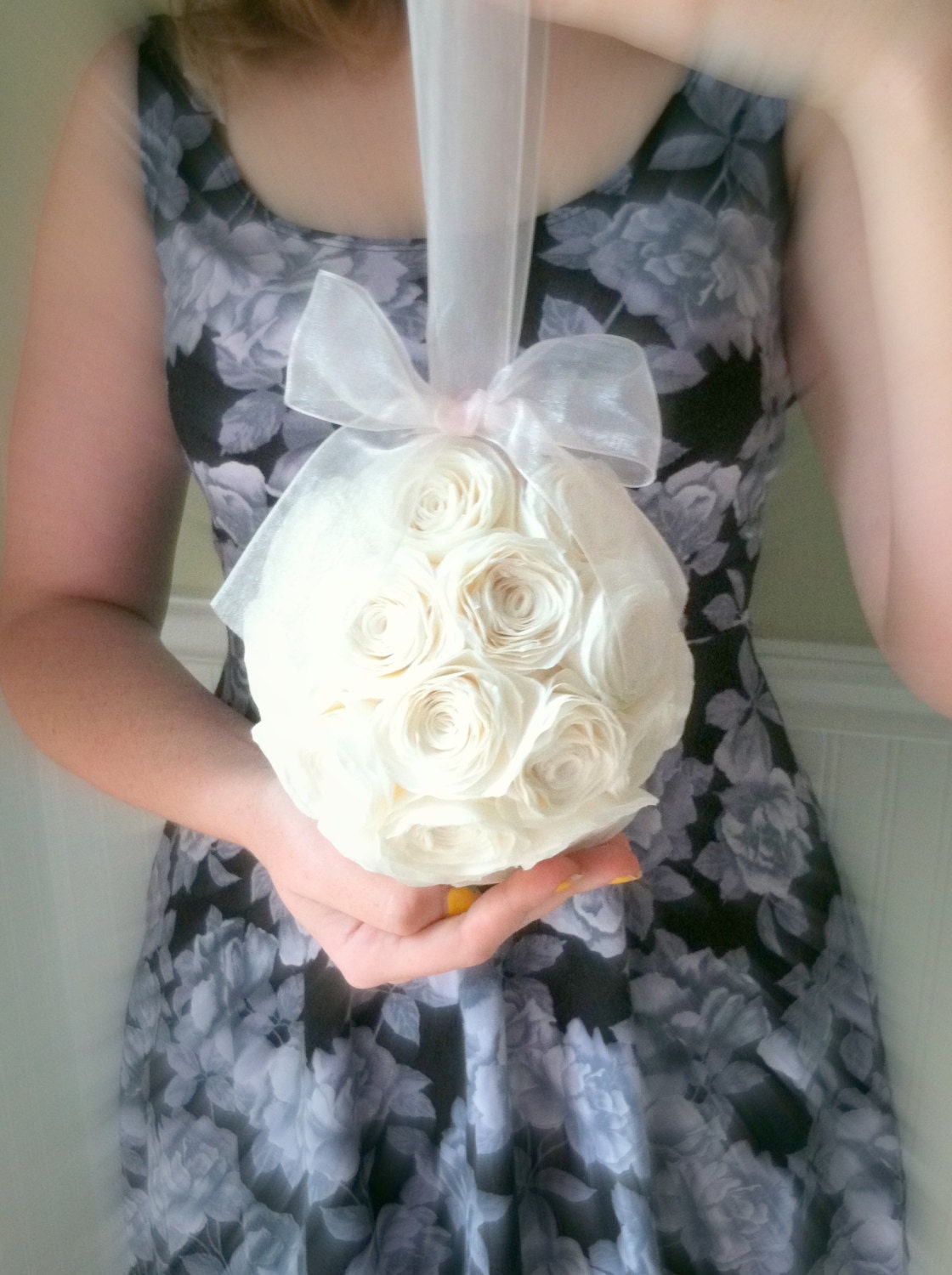 Kissing Ball Pomander/Paper Rosette/Flower Girl Bouquet/Bridal Flowers/Bridesmaid Bouquet/Wedding Kissing Ball