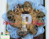 Baby Mossy Oak Deco Mesh wreath