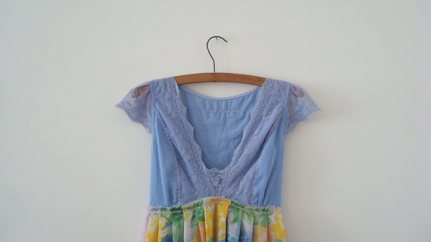 Upcycled Tunic Romantic Lavender Floral Woman's Clothing Eco Style Summer Fashion Doll  Fairy  handmade in UK OOAK