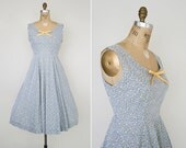 vintage 50s dress // 1950s floral print dress // 50s summer floral dress