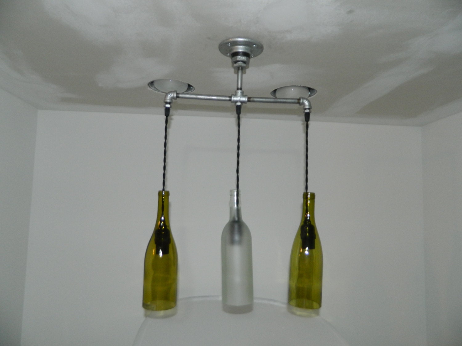 Wine Bottle Tri-Pendant Light