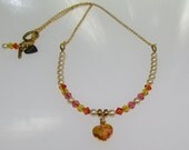Swarovski Pearls, Swarovski Crystals with a Heart Pendant Necklace