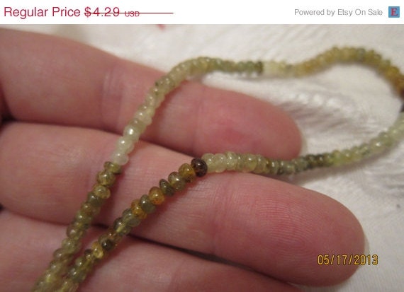 25% OFF Natural Grossularite / Hessonite Garnet Beads - Hand-cut, 3x2mm to4x3mm Rondelles -  approximately 40 beads in each package