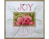 Wall Hanging Quilt Fiber Art Pink and Green