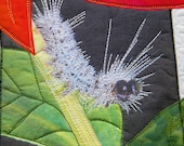Mini Wall Hanging Quilt Art Caterpillar Flower Quilt