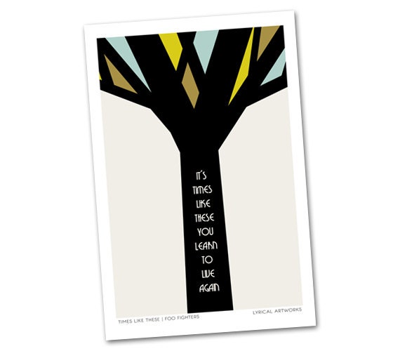 Times Like These / Foo Fighters - Limited Edition 12x18 Fine Art Giclee Poster Print - Signed and Numbered by Artist - 3/100