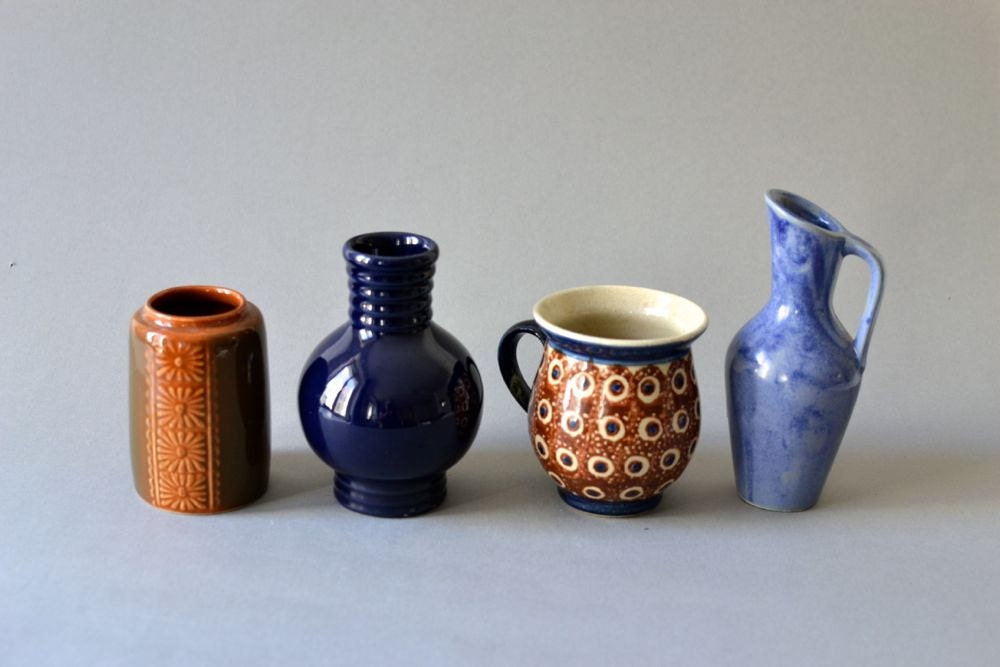 Vintage pottery west German instant vases collection miniature 60s Modern Mid-Century