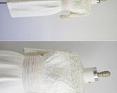 vintage 50s cocktail dress/ 1950s lace and silk dress/ je t'aime