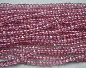 Pink Microfaceted Hydroquartz Beads 3mm