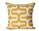 Yellow Mod Embrace Pillow Cover 18" x 18" Hidden Zipper Closure