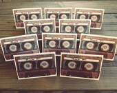 Thank You Card Set-Cassette Tape Notecard-Mix Tape design-Throwback-Old School-Fun and unique-Stationery-10 Pack-Blank Inside