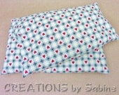 Corn Heating Pad, Corn Pillow, Hot Cold Therapy, Heat Pack, Microwave Corn Bag, washable cover, off white ecru, hearts, READY TO SHIP (113)