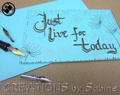 Magnet - Handwritten Calligraphy in Magnetic Frame, Original Art, Tuquoise Silver 6x4", Magnet, Quote, Saying, Inspiration READY TO SHIP