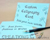 Personalized Handwritten Custom Calligraphy Card, Original Art, Greeting Note Card, with your own words, Custom